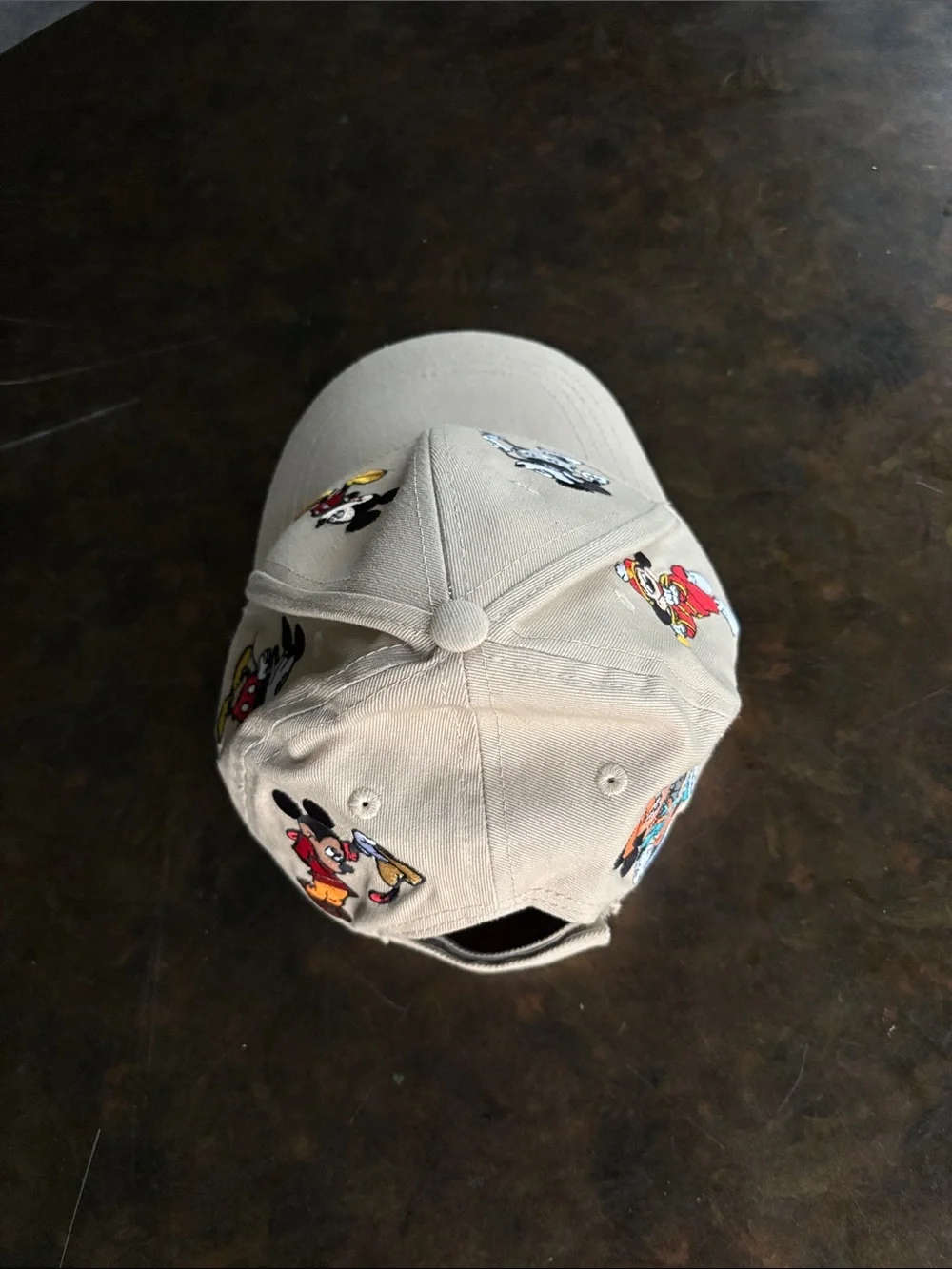 Disney Beige Baseball Cap with Embroidered Mickey Mouse